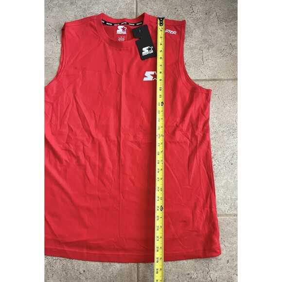 Starter Size Large NWT Logo Graffic Sleeveless Athletic Shirt Red - Picture 5 of 7